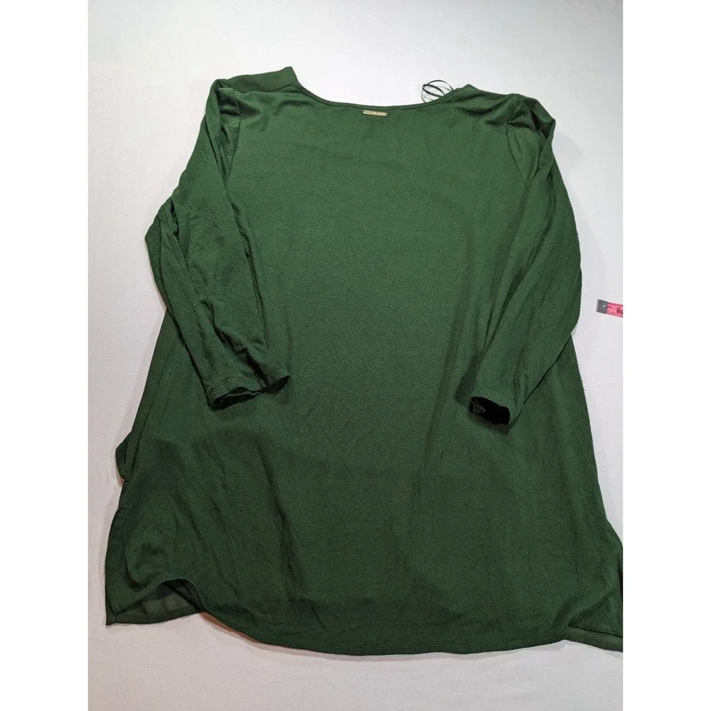 Michael Kors Woven Knit Layered Women's Mixed Hem V-Neck 3/4 Sleeve Top‎ Small - Picture 14 of 15